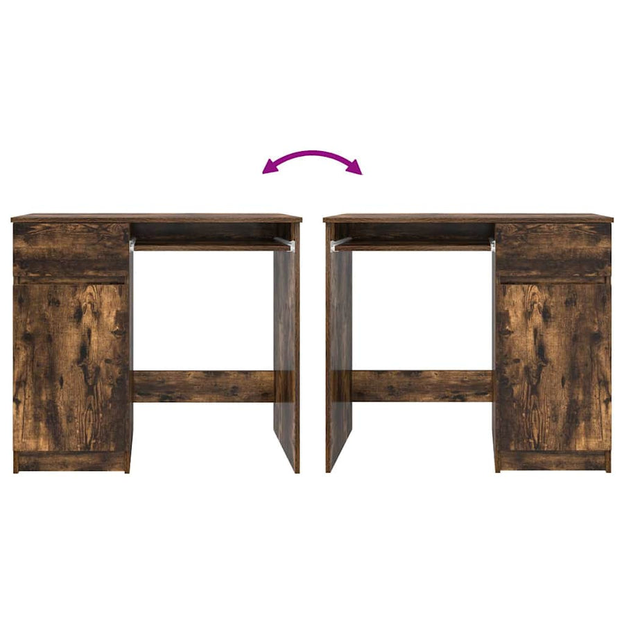 Bureau 86x49x76 cm spaanplaat gerookt eikenkleurig