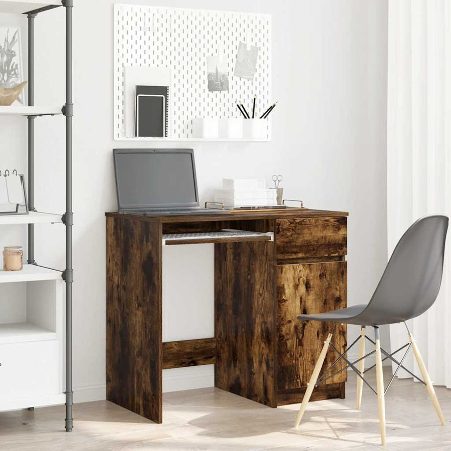 Bureau 86x49x76 cm spaanplaat gerookt eikenkleurig