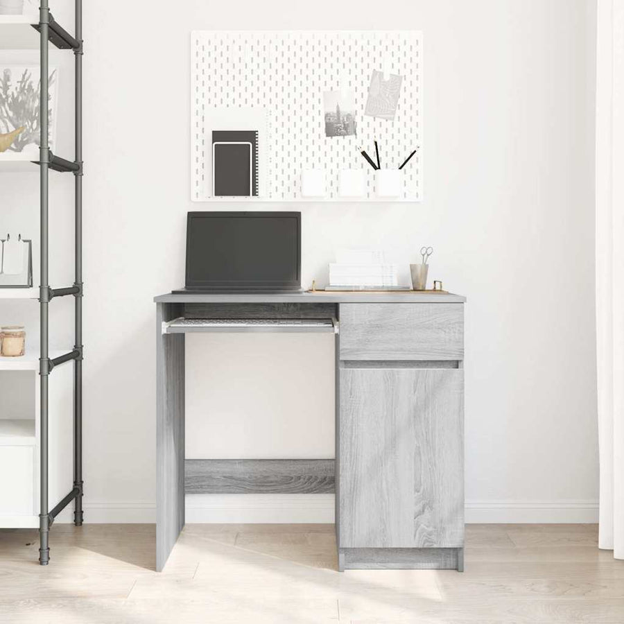 Bureau 86x49x76 cm spaanplaat grijs sonoma
