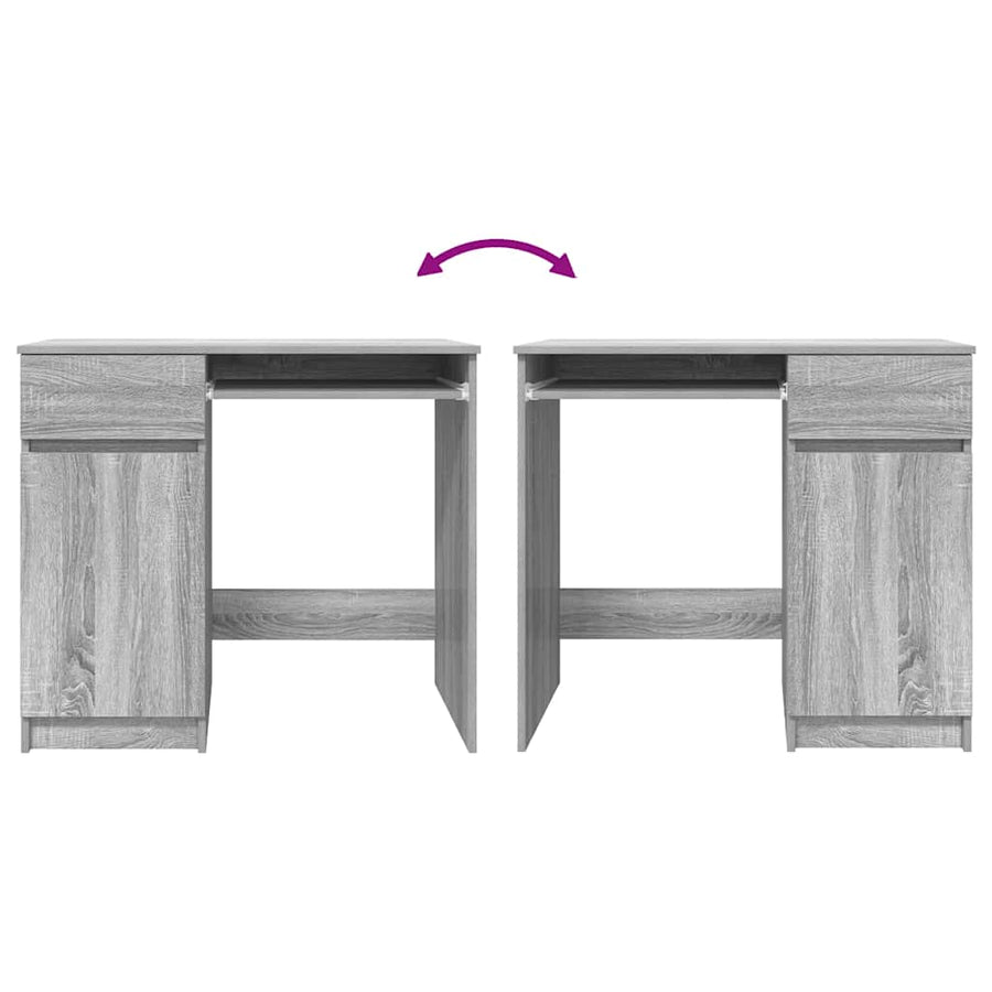 Bureau 86x49x76 cm spaanplaat grijs sonoma