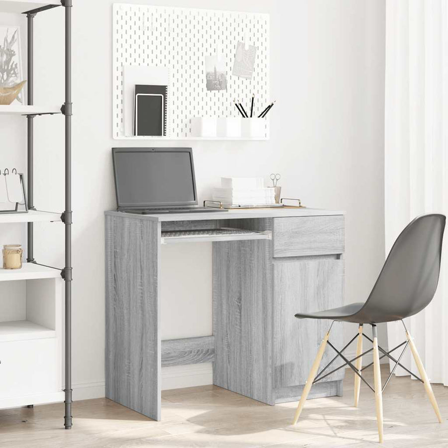 Bureau 86x49x76 cm spaanplaat grijs sonoma