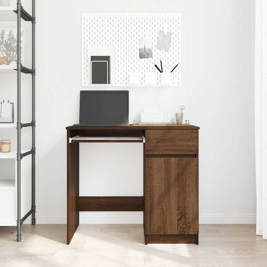 Bureau 86x49x76 cm spaanplaat bruin eikenkleurig