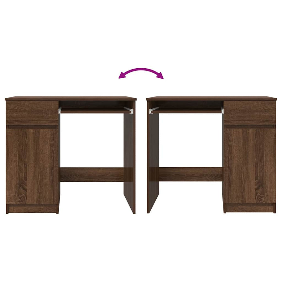 Bureau 86x49x76 cm spaanplaat bruin eikenkleurig