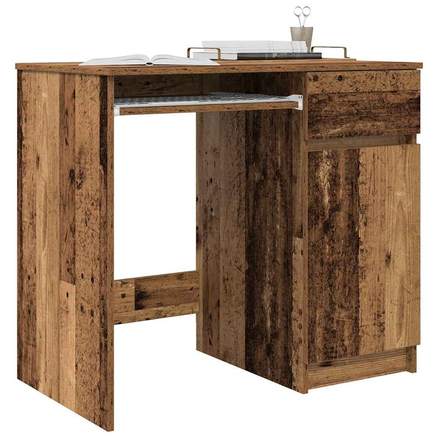 Bureau 86x49x76 cm spaanplaat oud hout
