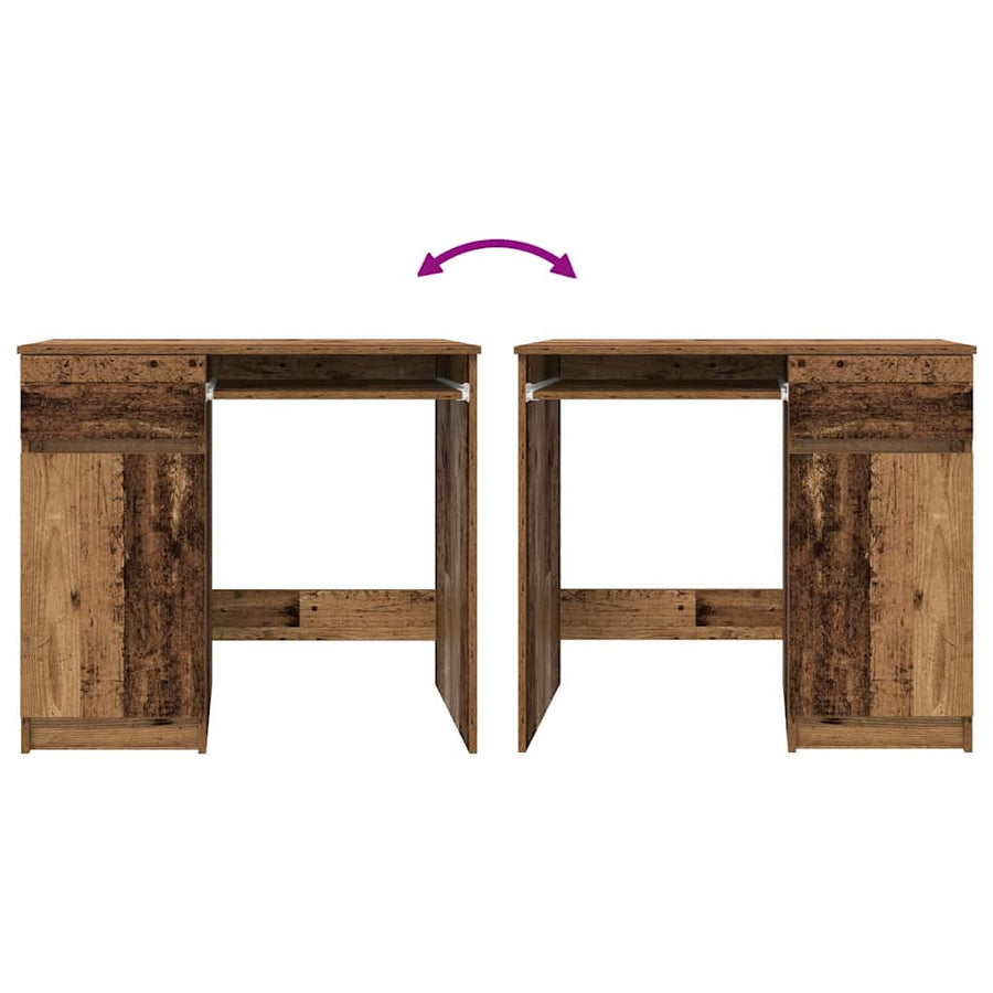 Bureau 86x49x76 cm spaanplaat oud hout