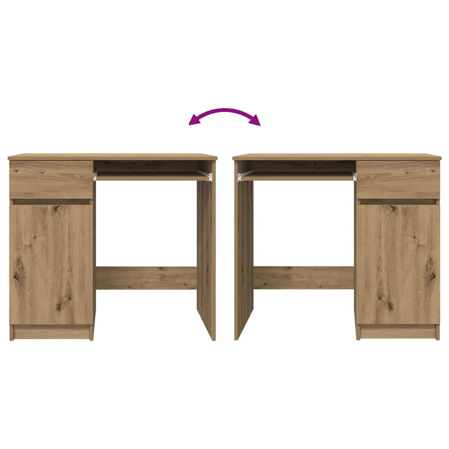 Bureau ambachtelijk 86x49x76 cm spaanplaat eikenkleurig