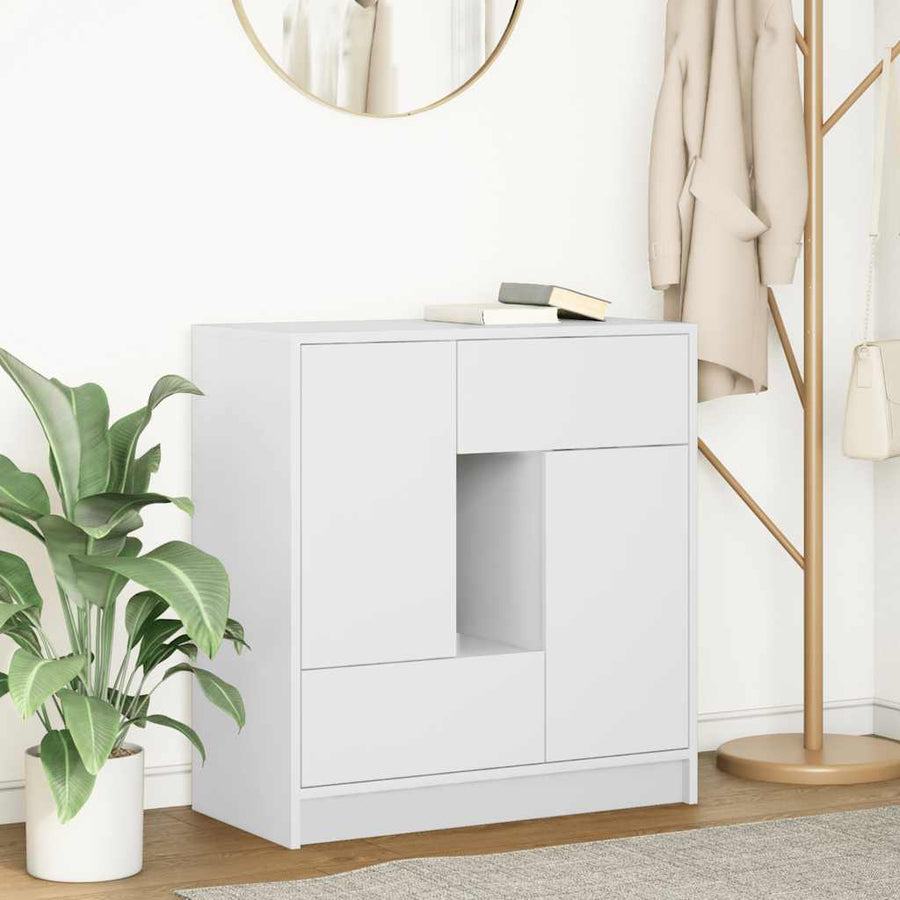 Dressoir met lades en deuren 70,5x34x74,5 cm wit