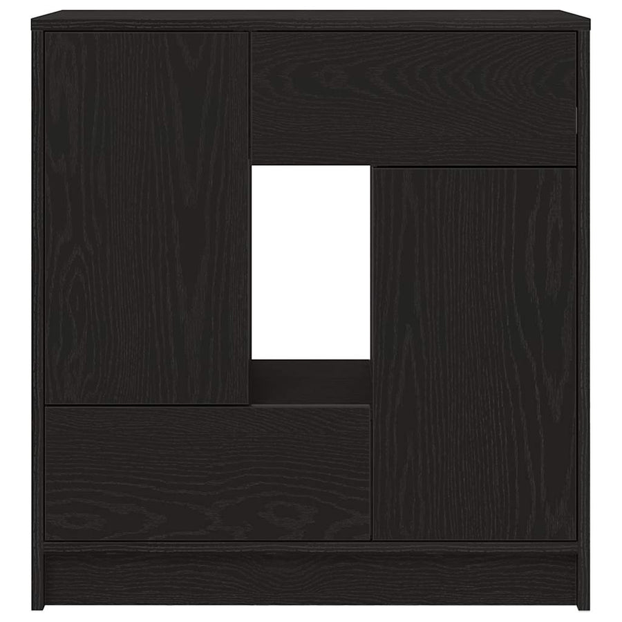 Dressoir met lades en deuren 70,5x34x74,5 cm zwart eikenkleurig