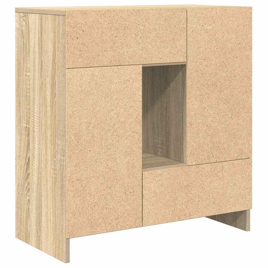 Dressoir met lades deuren 70,5x34x74,5 cm sonoma eikenkleurig