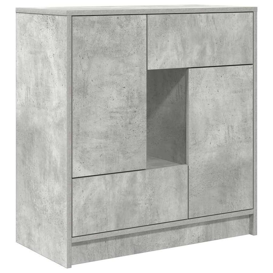 Dressoir met lades en deuren 70,5x34x74,5 cm betongrijs