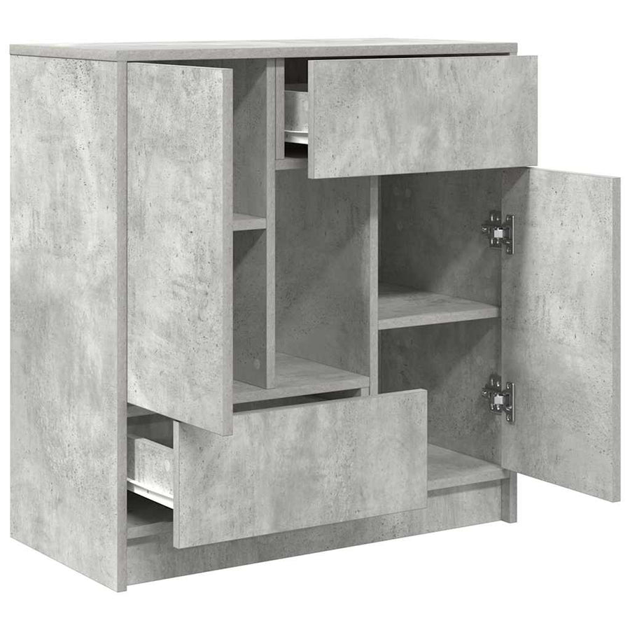 Dressoir met lades en deuren 70,5x34x74,5 cm betongrijs