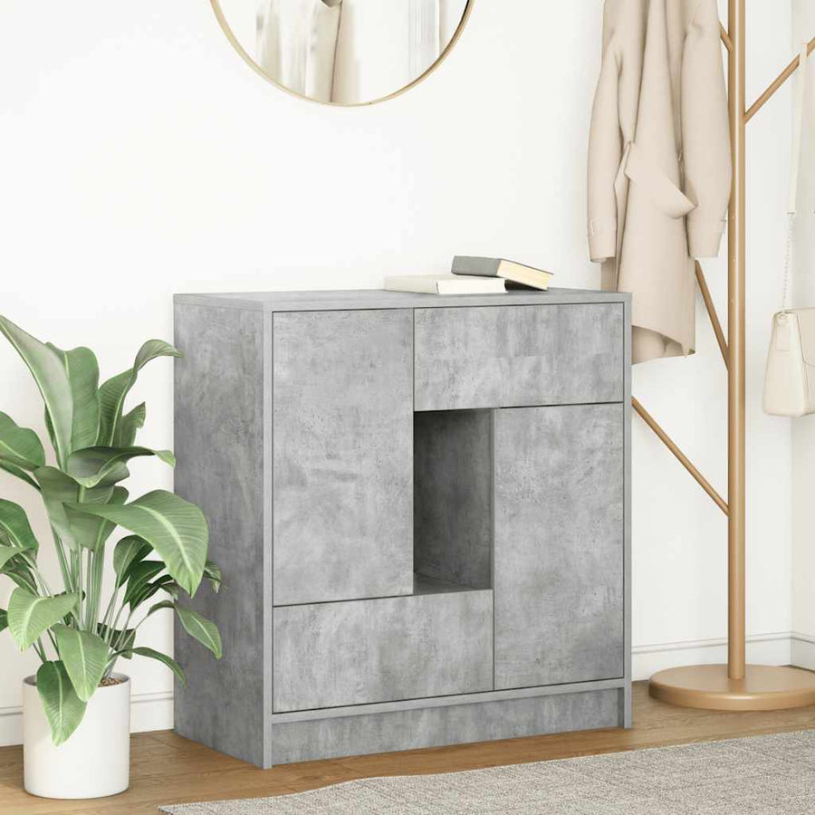 Dressoir met lades en deuren 70,5x34x74,5 cm betongrijs
