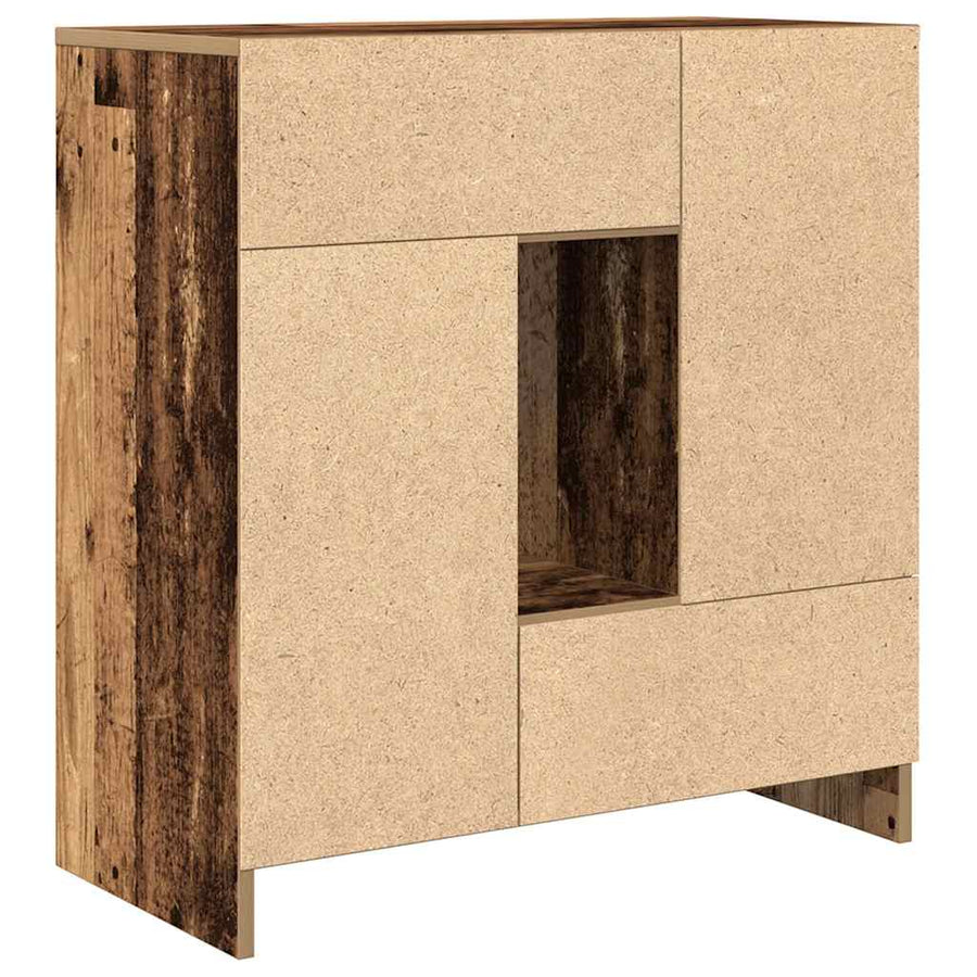 Dressoir met lades en deuren 70,5x34x74,5 cm oud hout