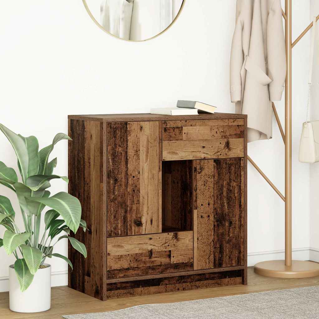 Dressoir met lades en deuren 70,5x34x74,5 cm oud hout