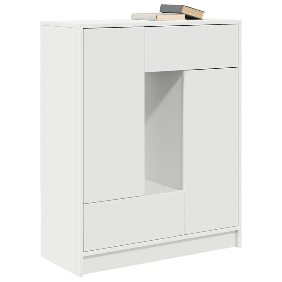 Dressoir met lades en deuren 73x31x90 cm wit