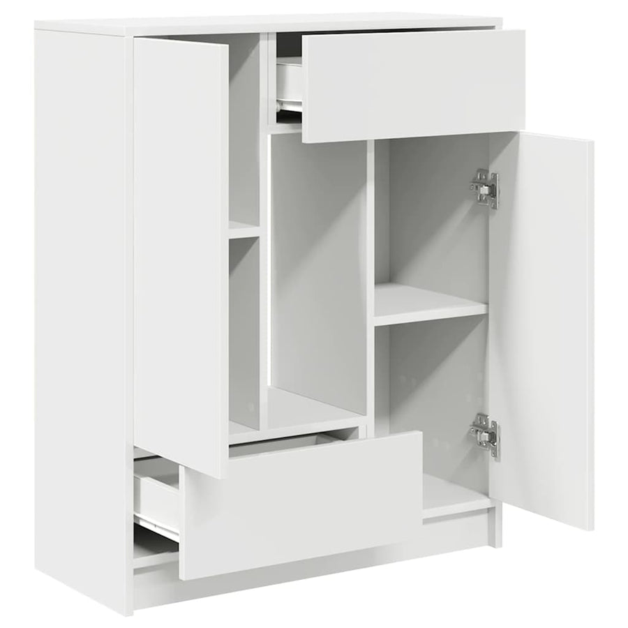 Dressoir met lades en deuren 73x31x90 cm wit