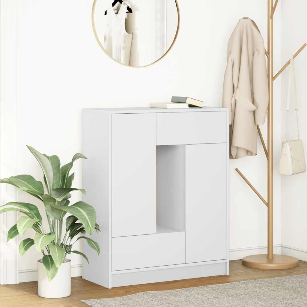 Dressoir met lades en deuren 73x31x90 cm wit