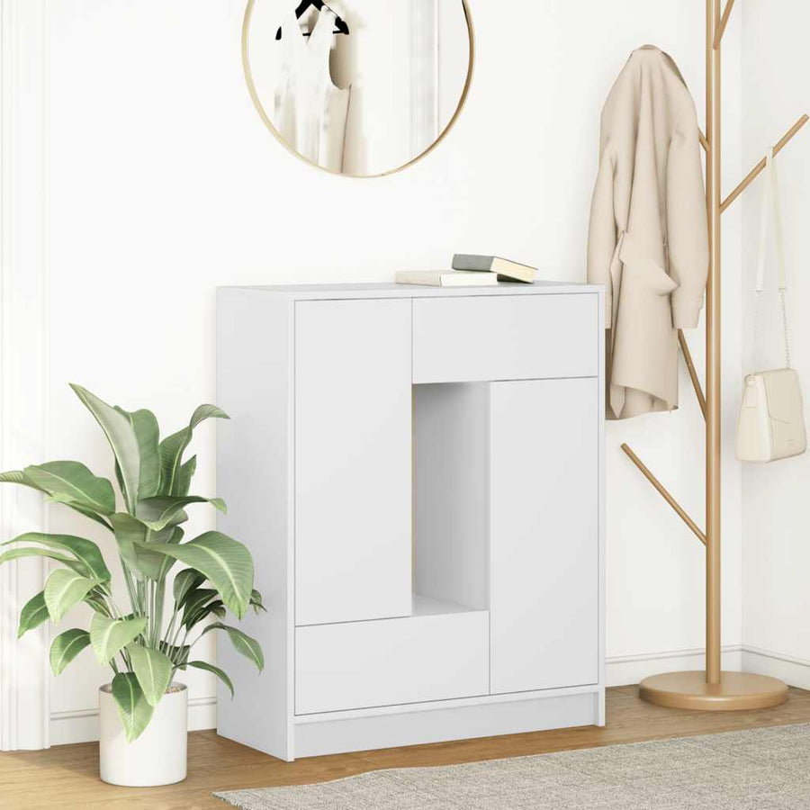 Dressoir met lades en deuren 73x31x90 cm wit
