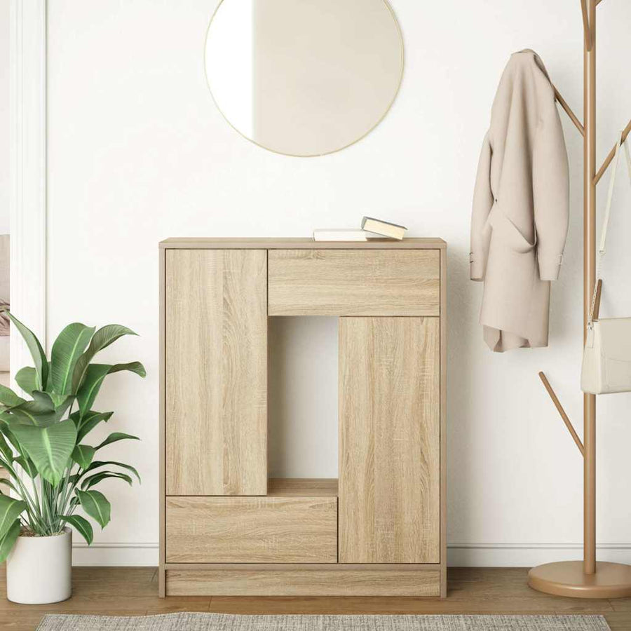 Dressoir met lades en deuren 73x31x90 cm sonoma eikenkleurig