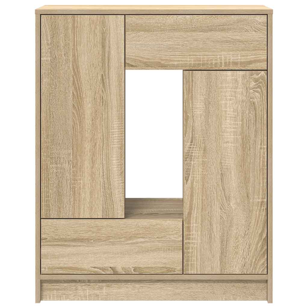 Dressoir met lades en deuren 73x31x90 cm sonoma eikenkleurig