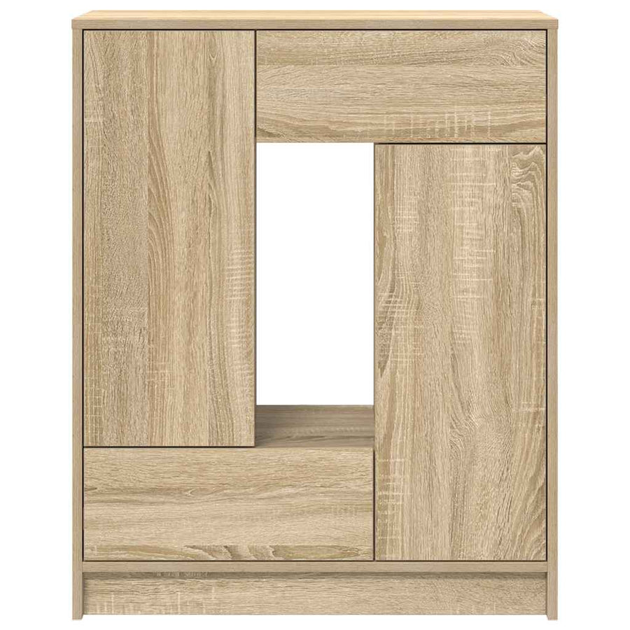 Dressoir met lades en deuren 73x31x90 cm sonoma eikenkleurig