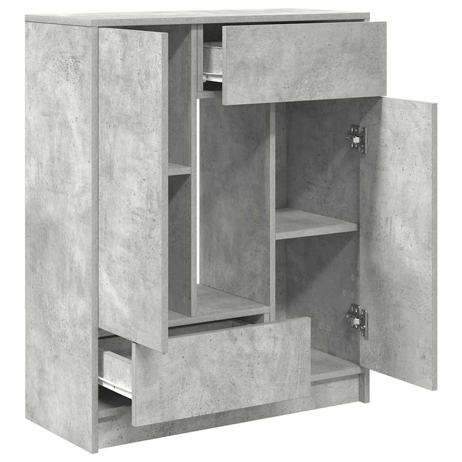 Dressoir met lades en deuren 73x31x90 cm betongrijs