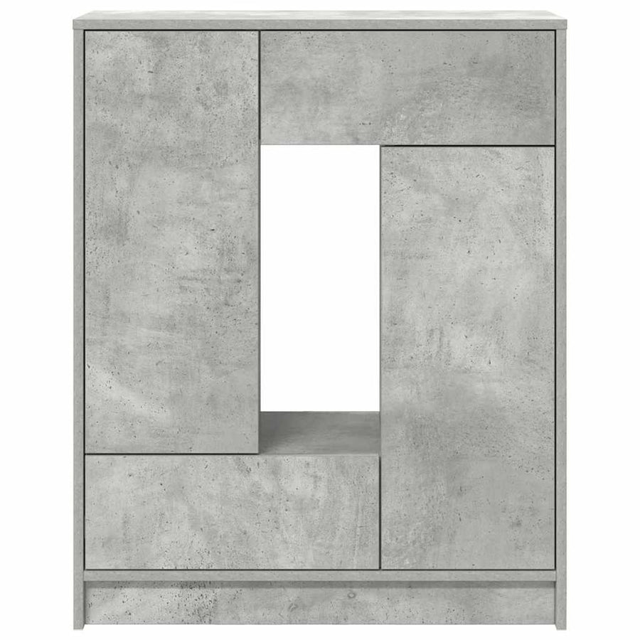 Dressoir met lades en deuren 73x31x90 cm betongrijs
