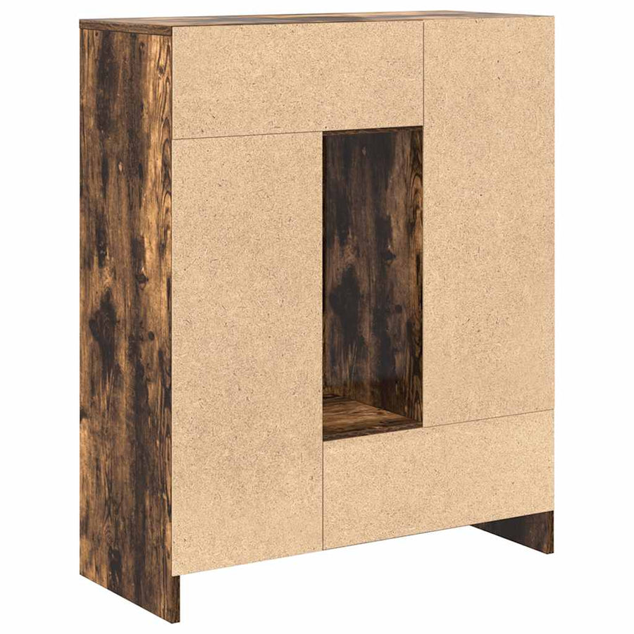 Dressoir met lades en deuren 73x31x90 cm gerookt eiken