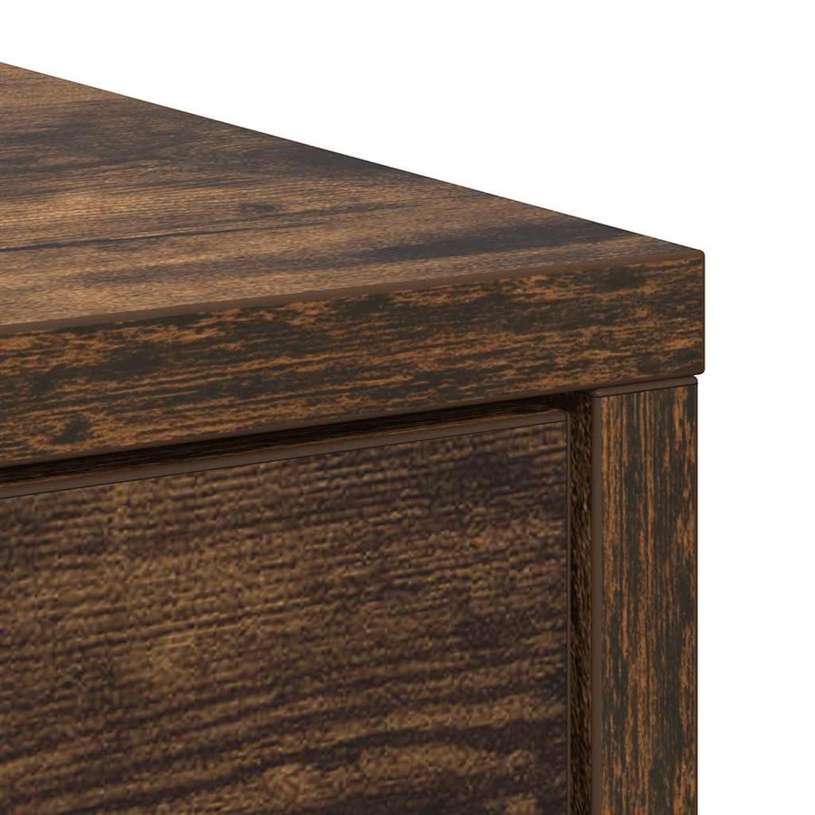 Dressoir met lades en deuren 73x31x90 cm gerookt eiken