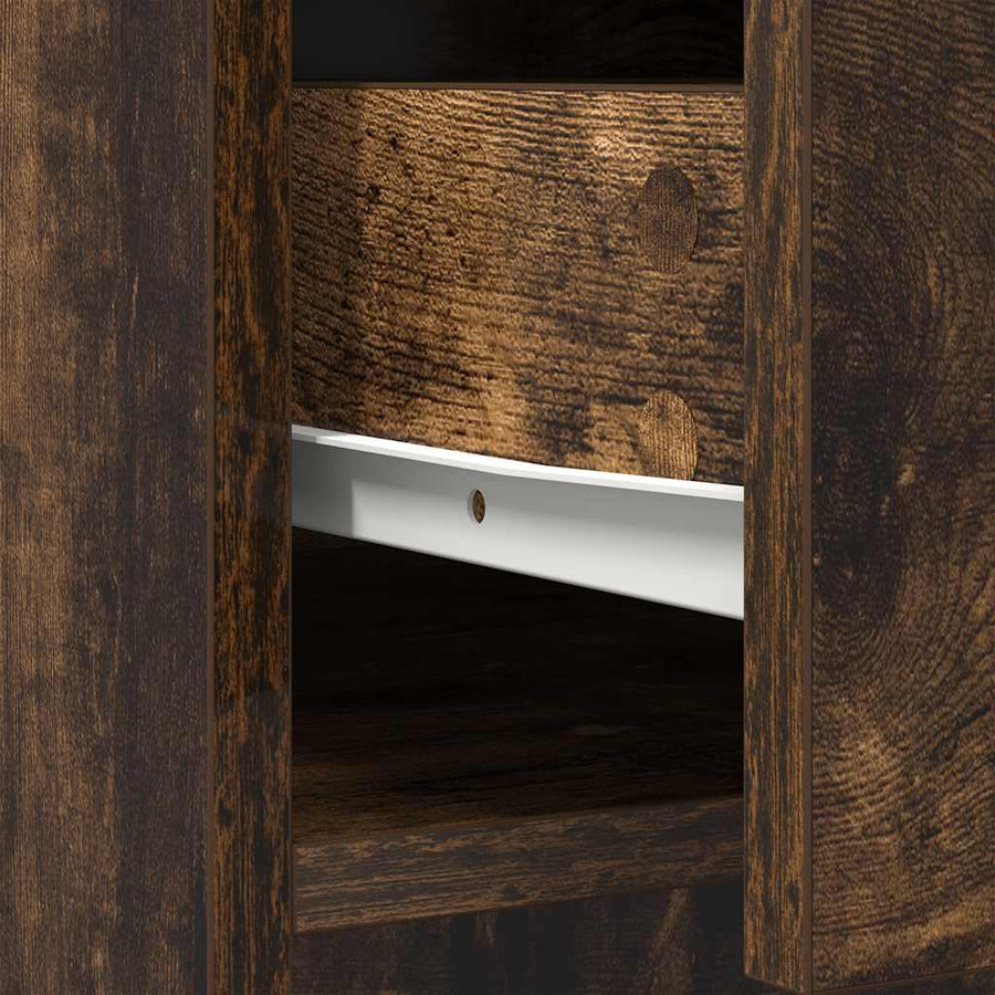 Dressoir met lades en deuren 73x31x90 cm gerookt eiken