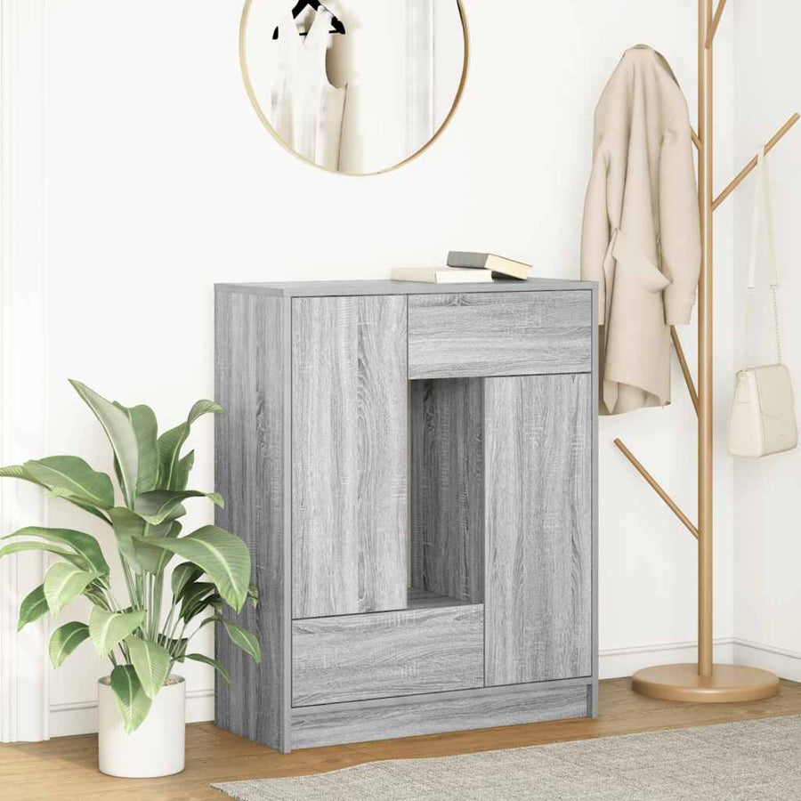Dressoir met lades en deuren 73x31x90 cm grijs Sonoma