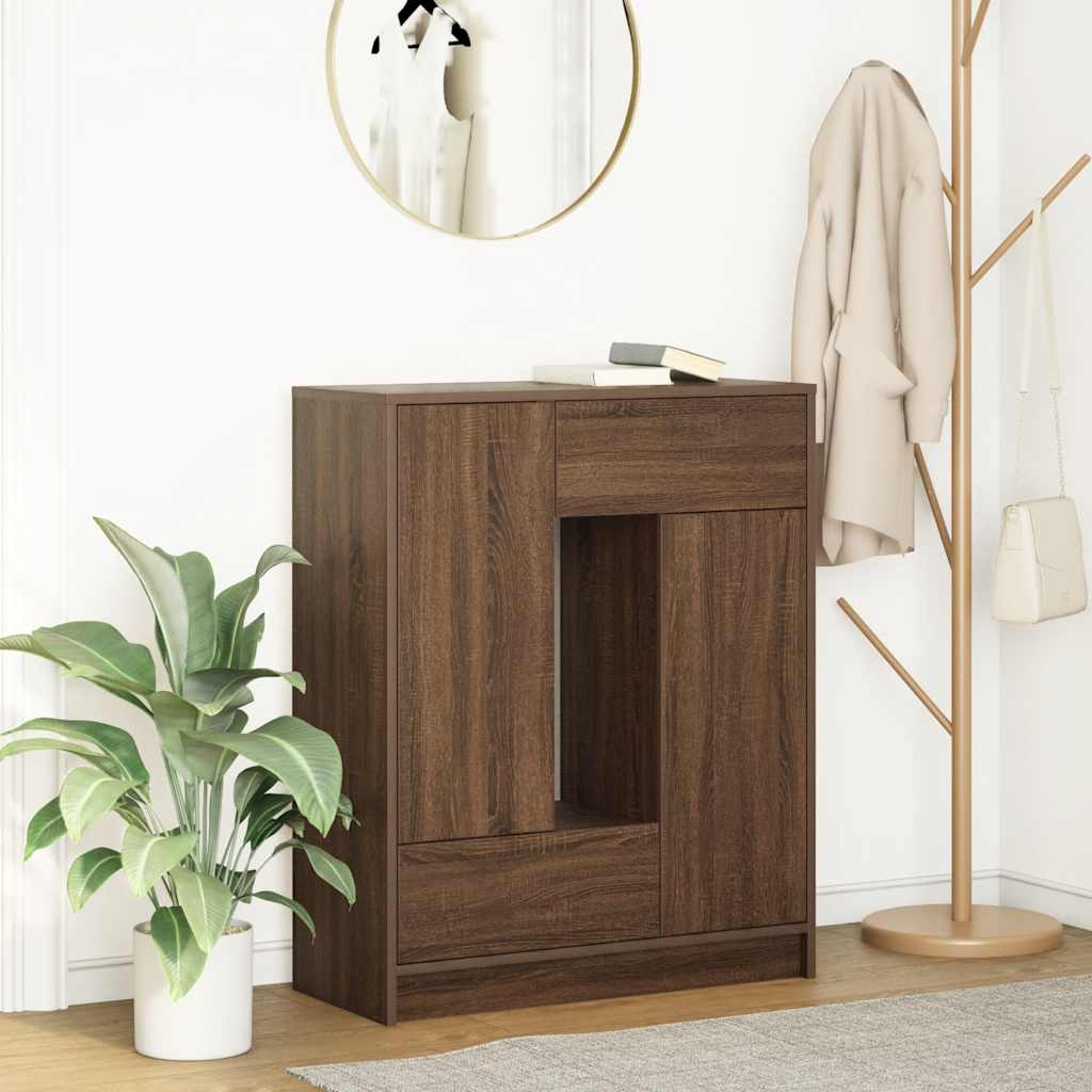Dressoir met lades en deuren 73x31x90 cm bruin eiken