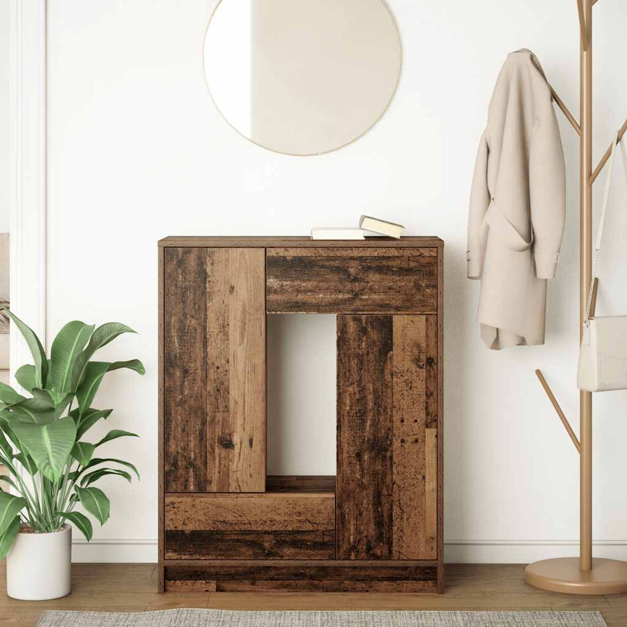 Dressoir met lades en deuren 73x31x90 cm oud hout