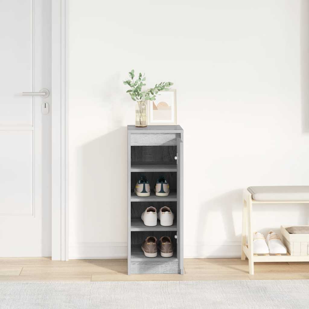 Schoenenkast 29,5x34x76 cm bewerkt hout grijs sonoma eikenkleur