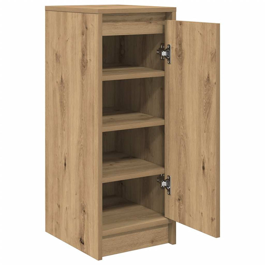 Schoenenkast 29,5x34x76 cm bewerkt hout artisanaal eikenkleur