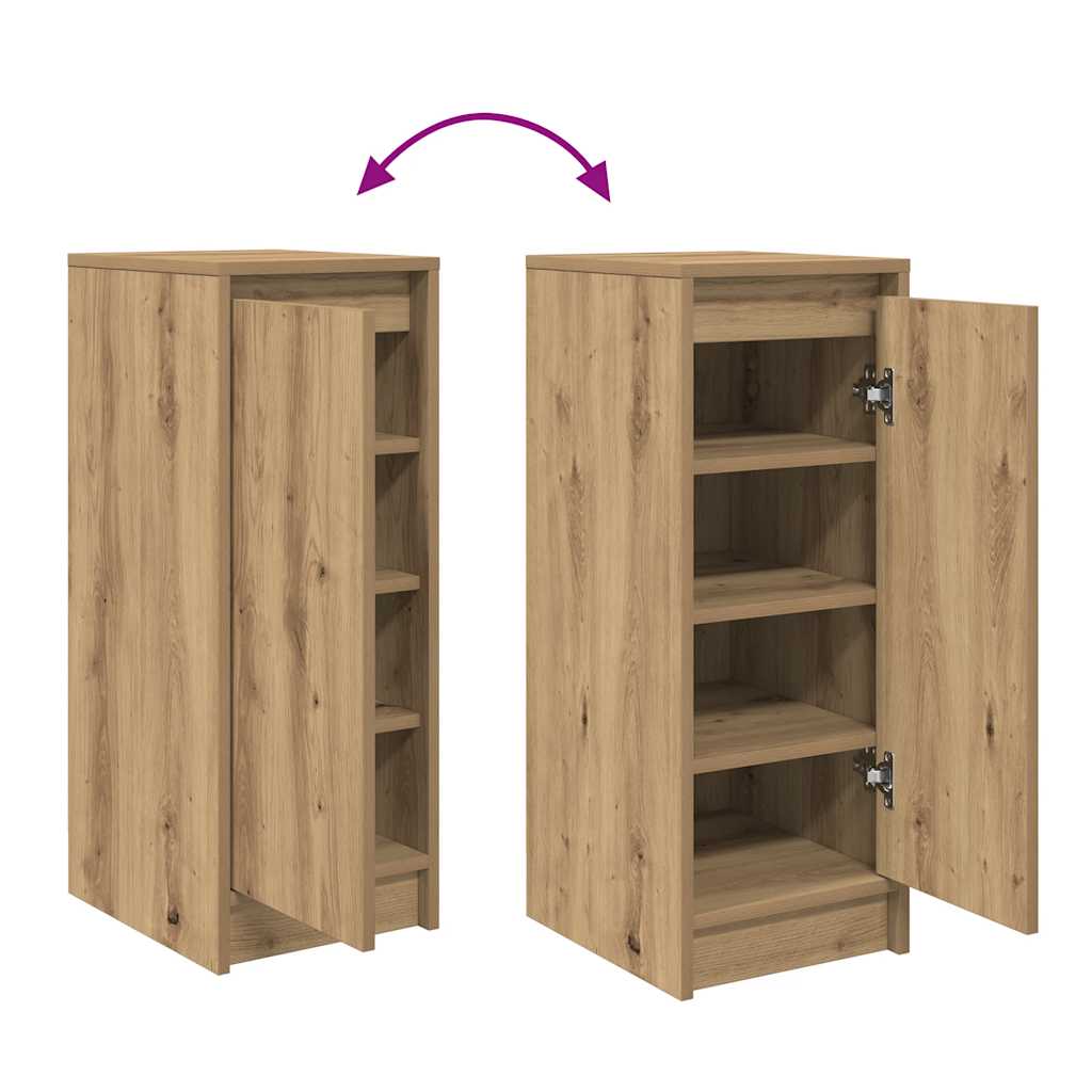 Schoenenkast 29,5x34x76 cm bewerkt hout artisanaal eikenkleur
