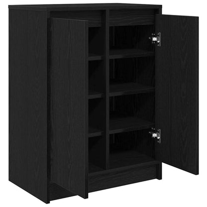 Schoenenkast 57x34x76 cm spaanplaat zwart eikenkleurig