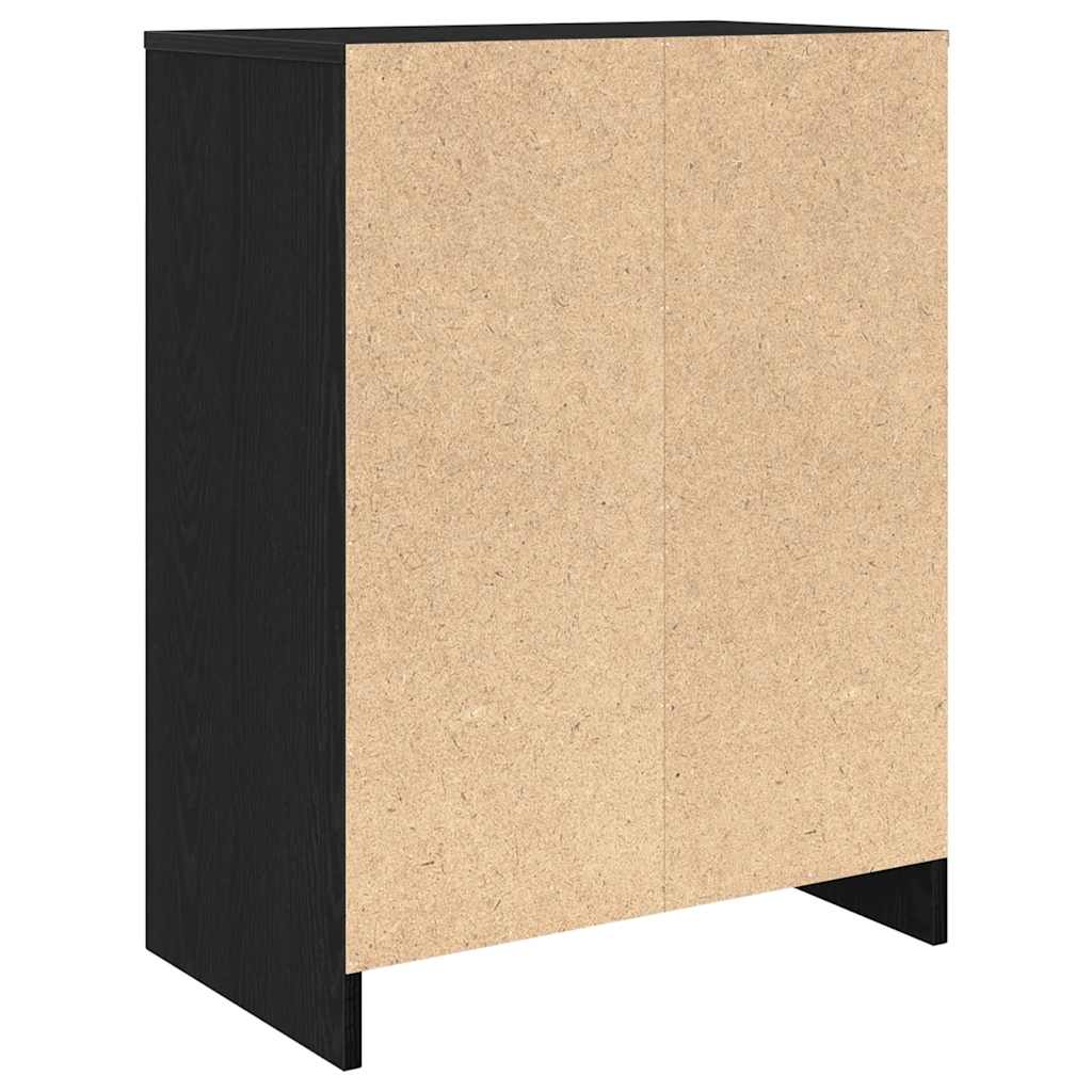 Schoenenkast 57x34x76 cm spaanplaat zwart eikenkleurig