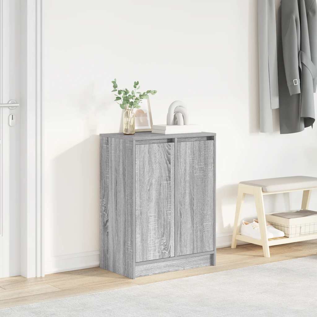 Schoenenkast 57x34x76 cm bewerkt hout grijs sonoma eikenkleur