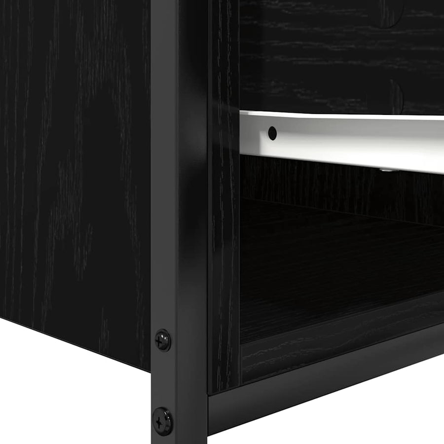 Badkamerkast met lades 90x34,5x60 cm zwart eikenkleurig