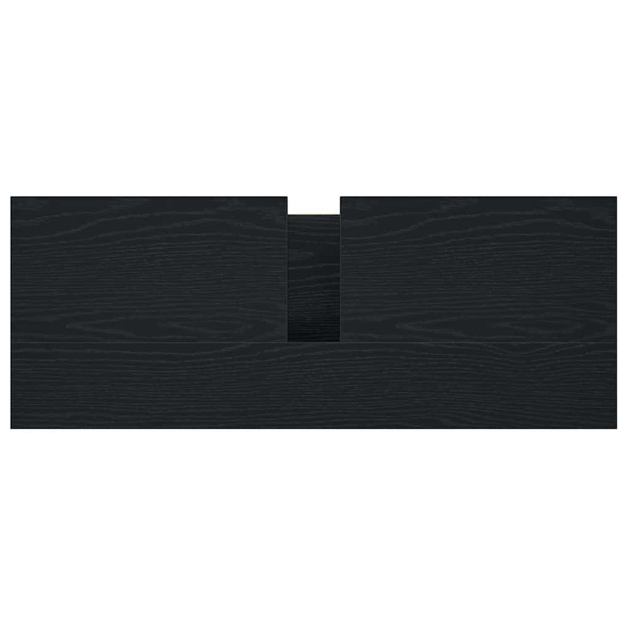 Badkamerkast met lades 90x34,5x60 cm zwart eikenkleurig
