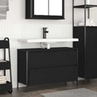 Bathroom cabinet with drawers 90x34.5x60 cm black oak look