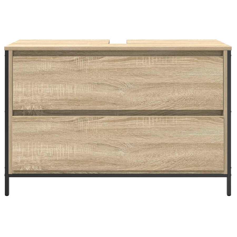 Badkamerkast met lades 90x34,5x60 cm Sonoma eikenkleurig