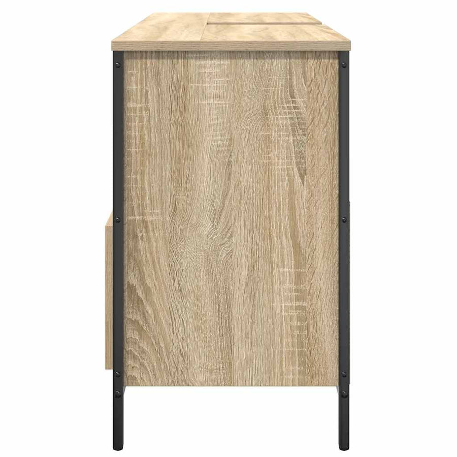 Badkamerkast met lades 90x34,5x60 cm Sonoma eikenkleurig