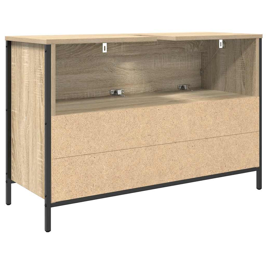 Badkamerkast met lades 90x34,5x60 cm Sonoma eikenkleurig
