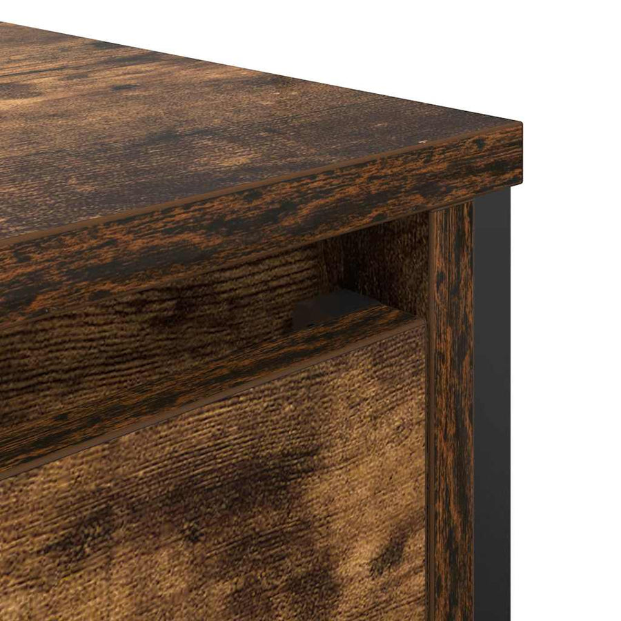 Badkamerkast met lades 90x34,5x60 cm gerookt eikenkleurig