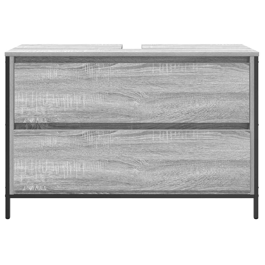 Badkamerkast met lades 90x34,5x60 cm grijs sonoma