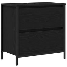 Badkamerkast met lades 60x34,5x60 cm zwart eikenkleurig
