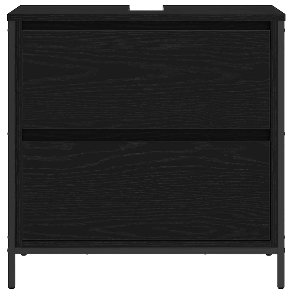 Badkamerkast met lades 60x34,5x60 cm zwart eikenkleurig