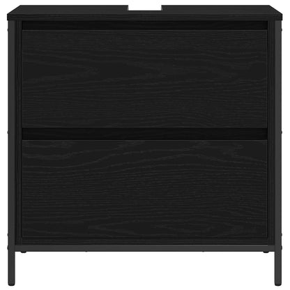 Badkamerkast met lades 60x34,5x60 cm zwart eikenkleurig